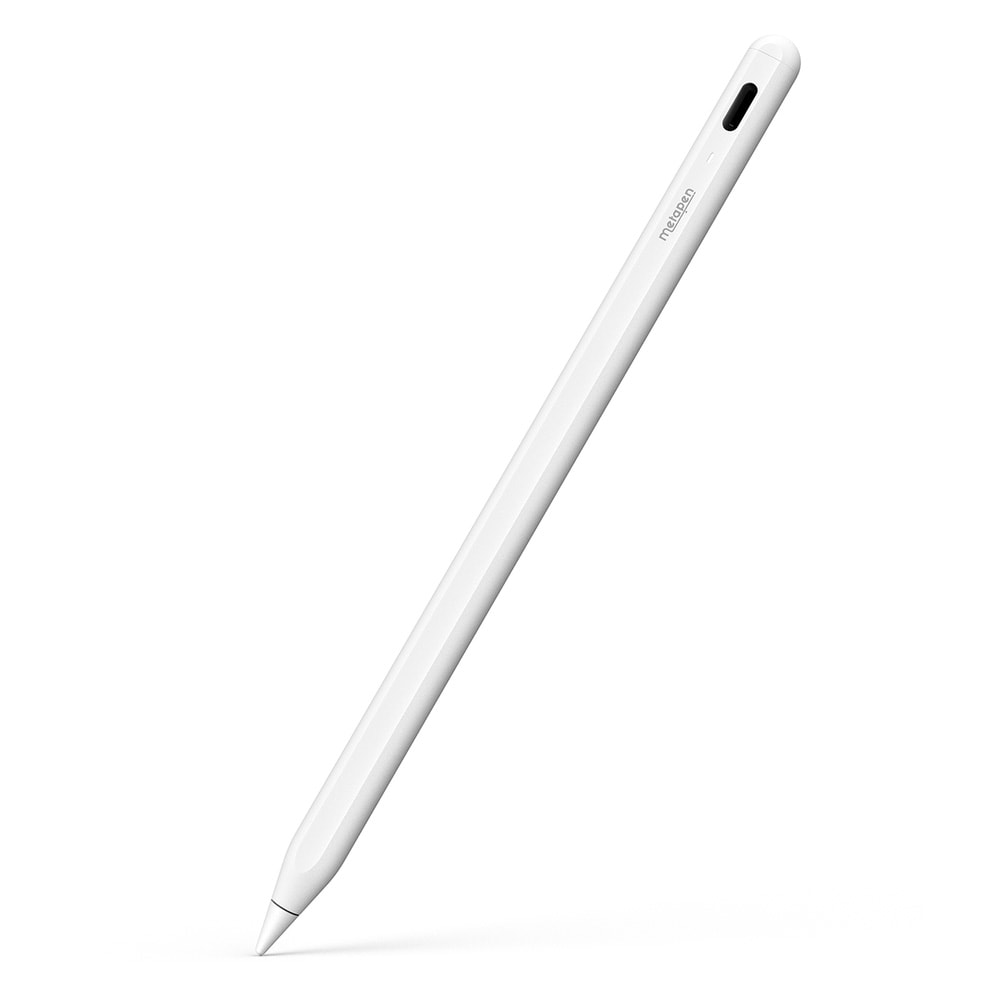 Metapen Pencil A8 iPad-penna / Stylus – Snabbladdning USB-C, Magnetisk – Vit