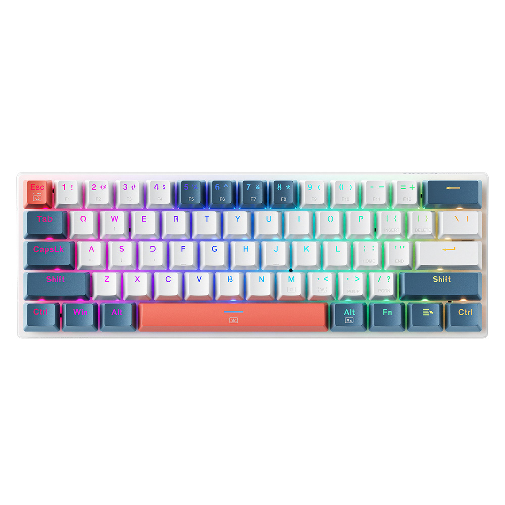 Machenike K500-B61 60 % mekaniskt gamingtangentbord / Gaming Keyboard – vit/blå