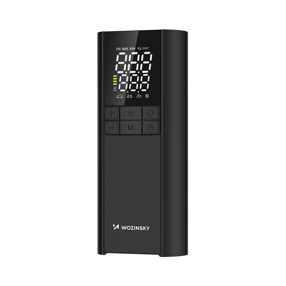 Wozinsky WPEP-8000 -kompressori ja sähköinen ilmapumppu, jossa on 8000 mAh:n varavirtalähde