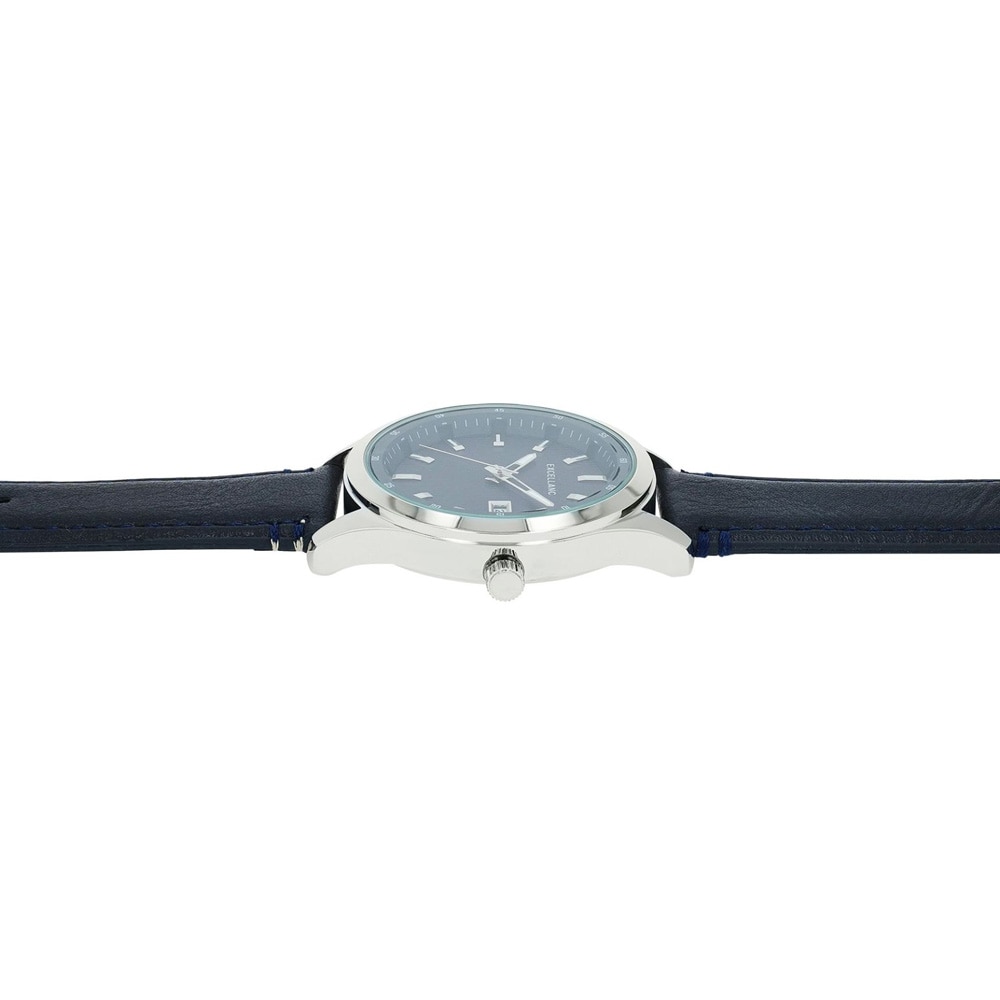 Excellanc Herrklocka 44 mm – blå urtavla och armband i konstläder