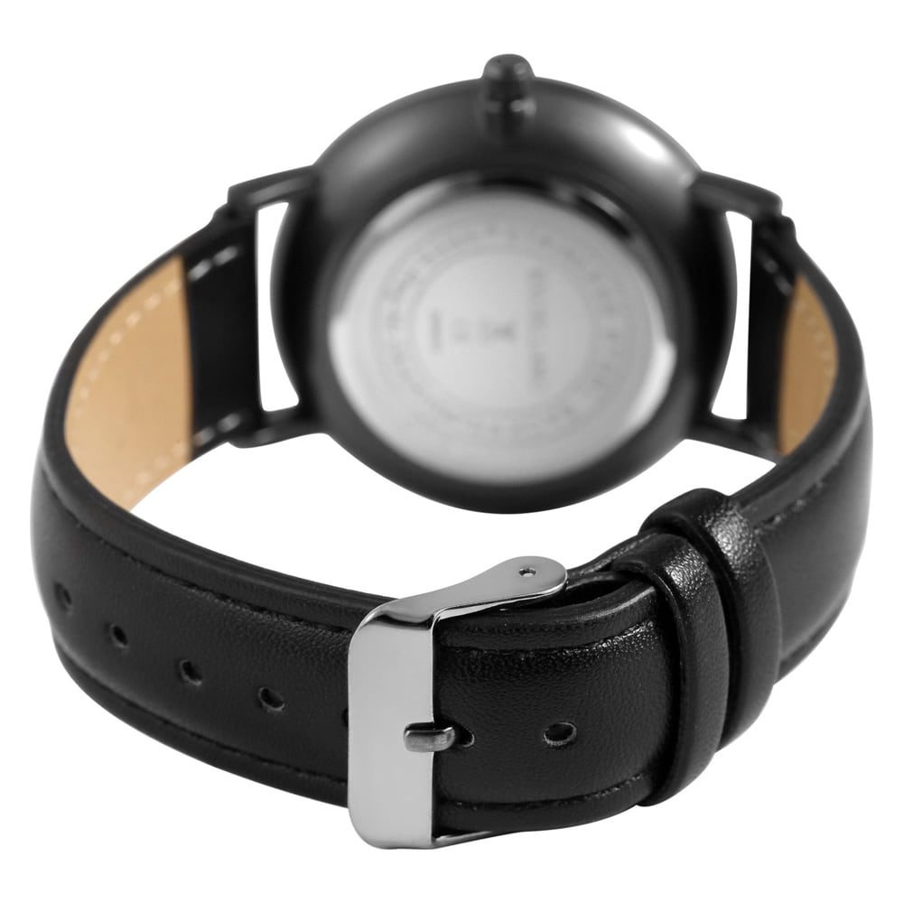 Excellanc Herrklocka med klockarmband i konstläder / Armbandsur -  Svart