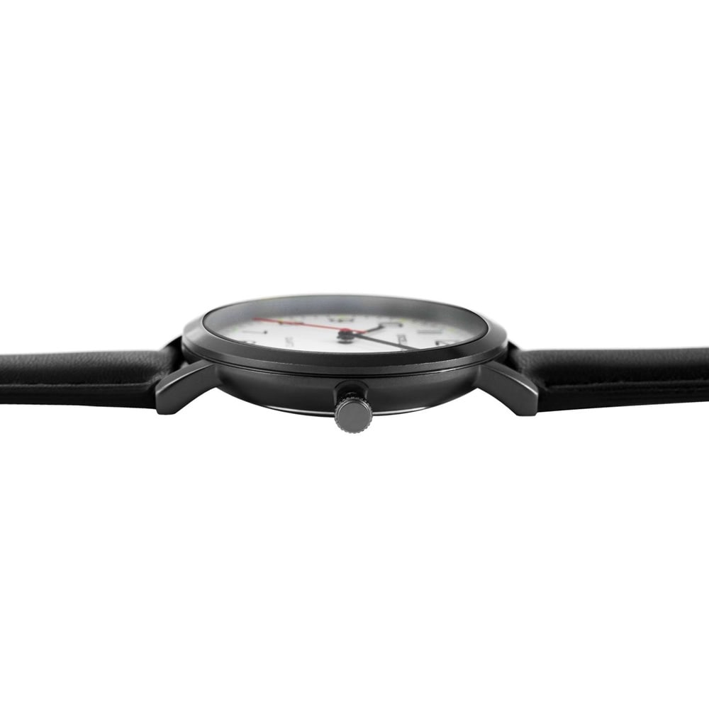 Excellanc Herrklocka med klockarmband i konstläder / Armbandsur - Svart/Vit