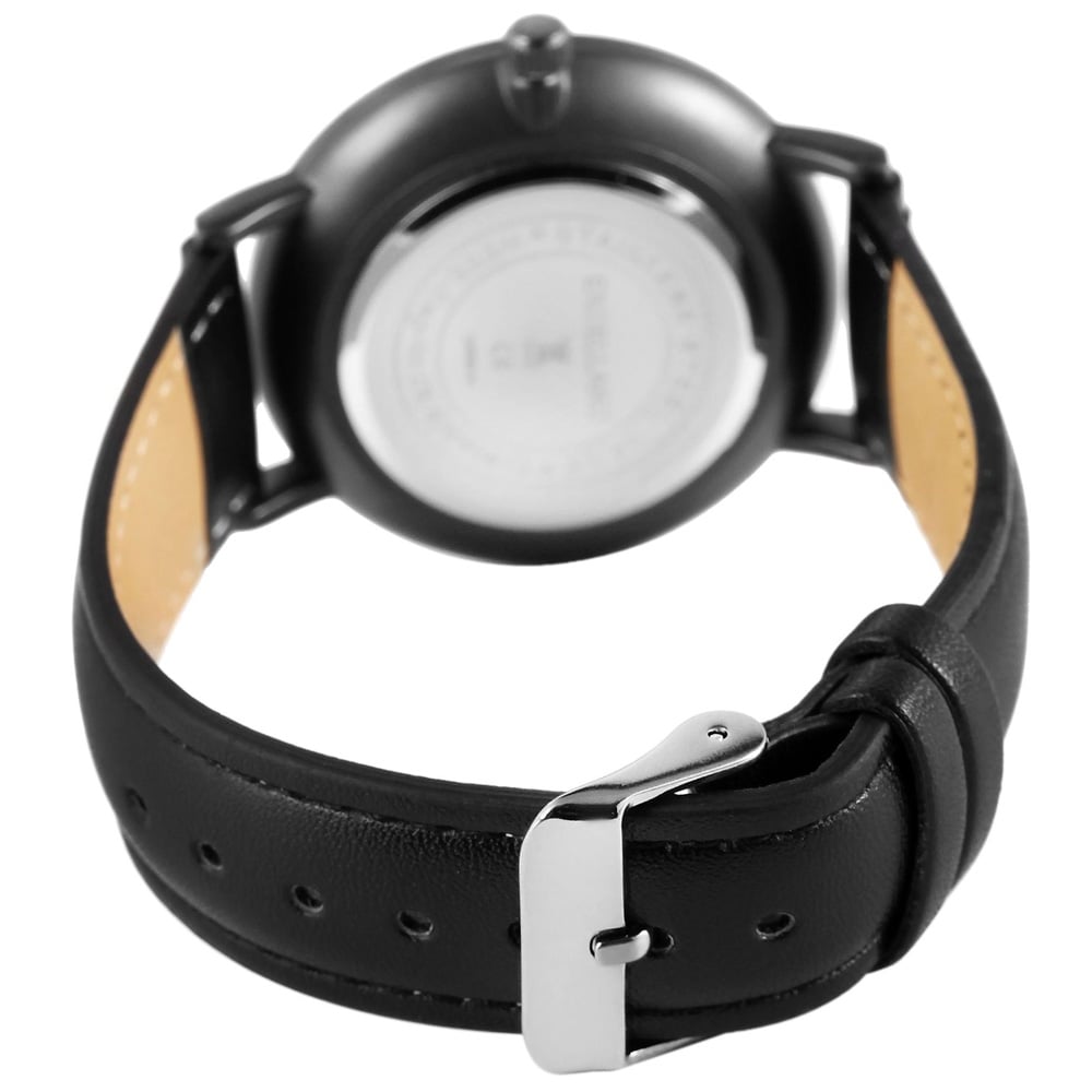 Excellanc Herrklocka med klockarmband i konstläder / Armbandsur - Svart/Vit
