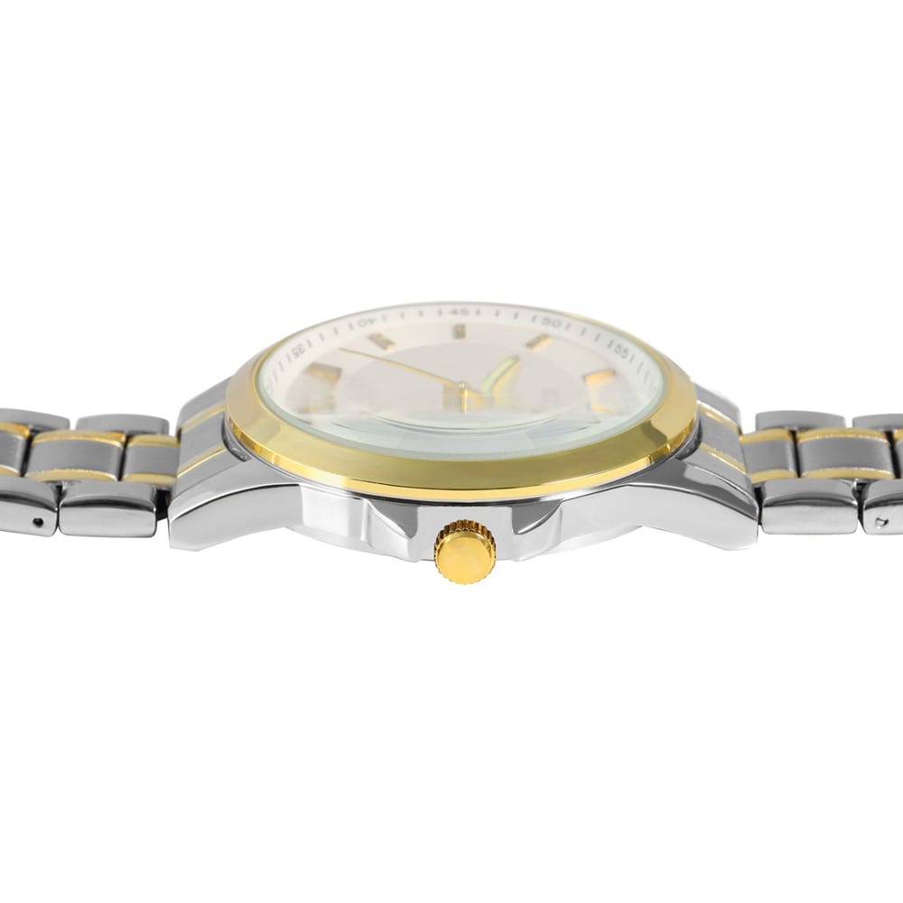 Excellanc Herrklocka med metallänk / armbandsur - Silver/guld/vit
