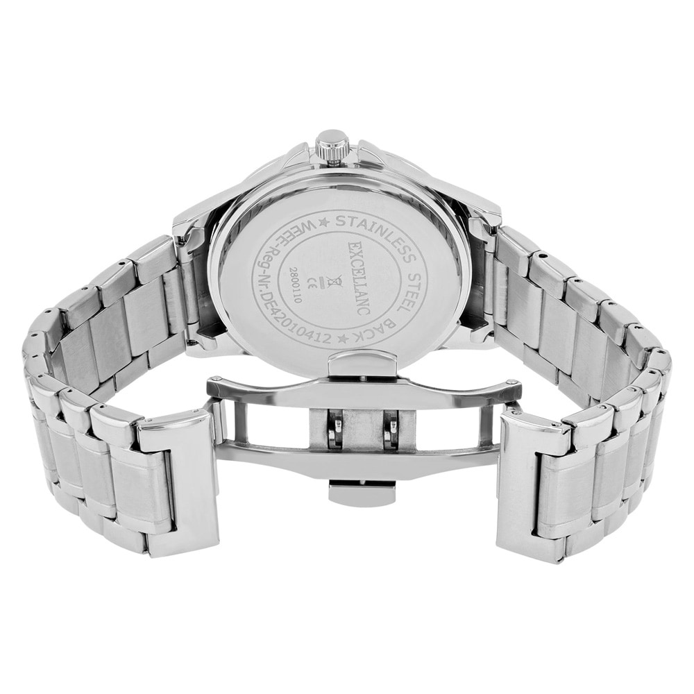 Excellanc Herrklocka med metallänk / Armbandsur - Silver/Svart