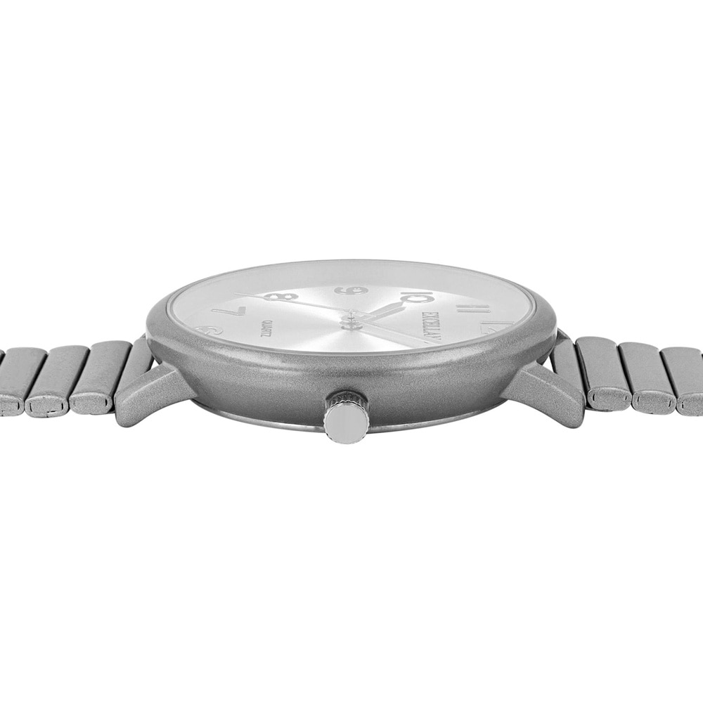 Excellanc Damklocka med stållänk / Armbandsur - Silver/Vit