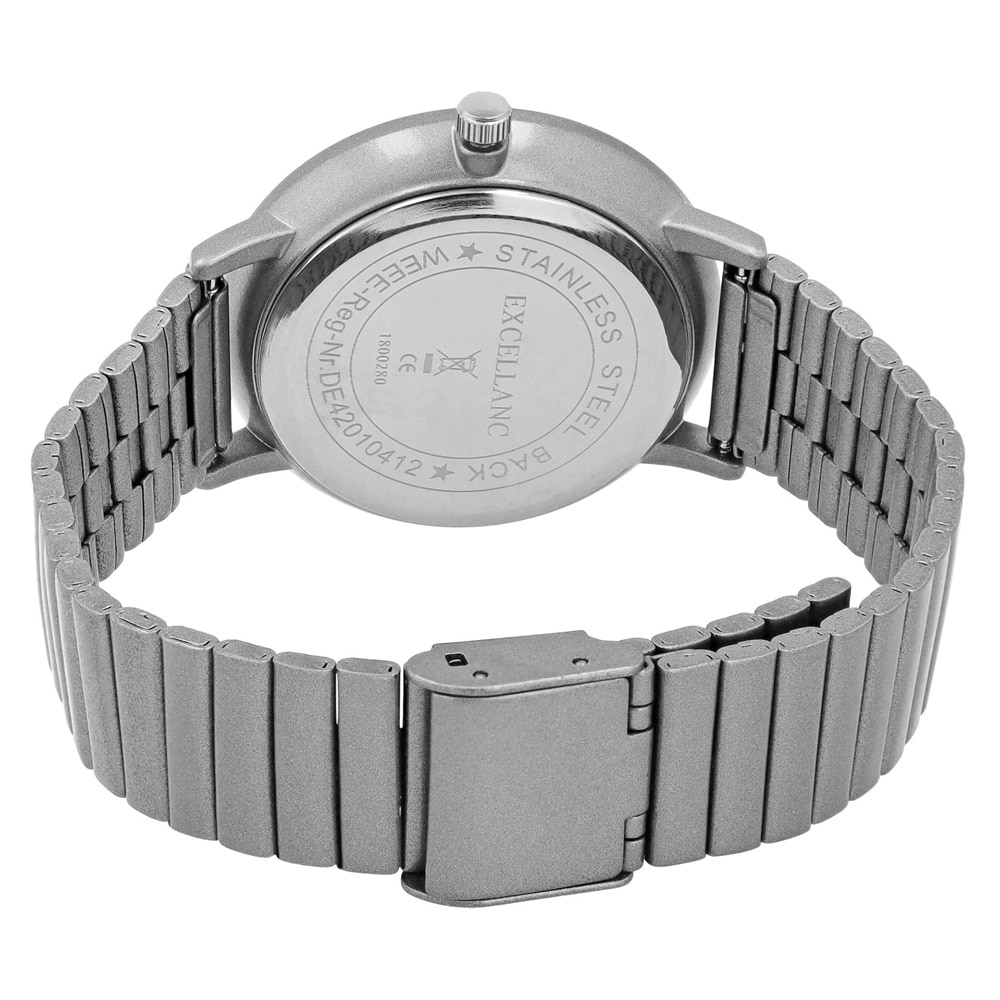 Excellanc Damklocka med stållänk / Armbandsur - Silver/Vit