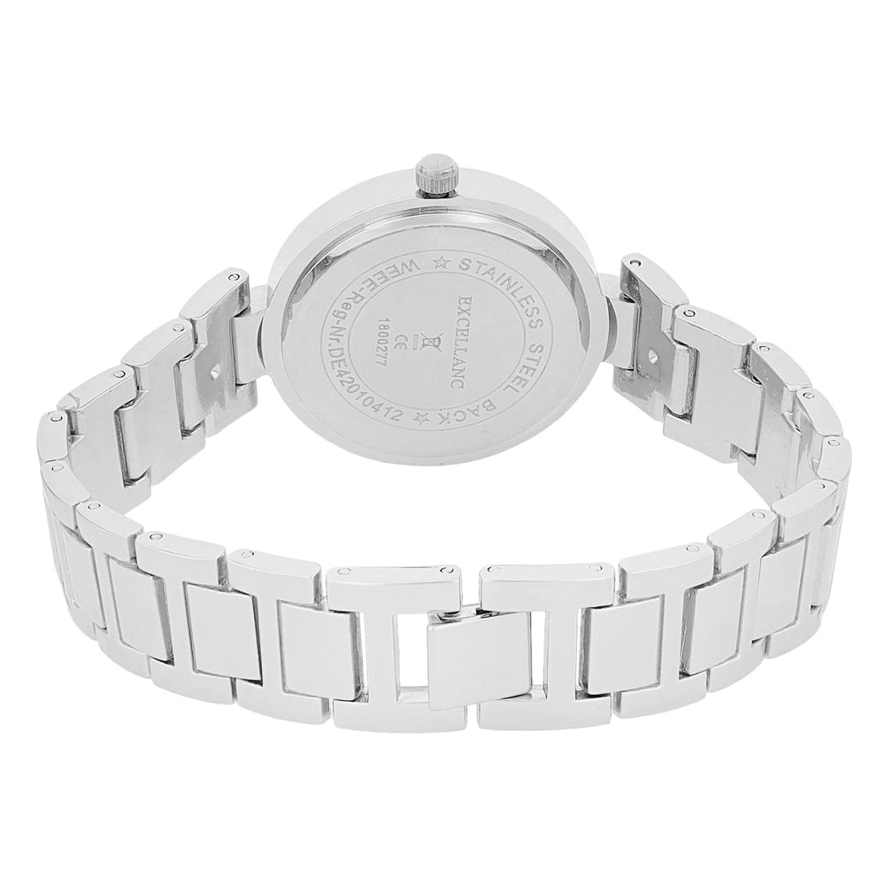 Excellanc Damklocka med metallänk / Armbandsur  - Silver/Vit
