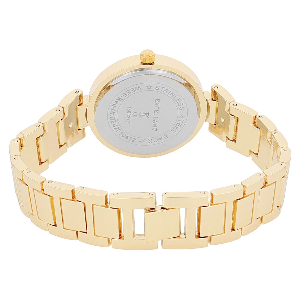 Excellanc Damklocka med metallänk / Armbandsur - Guld/Svart