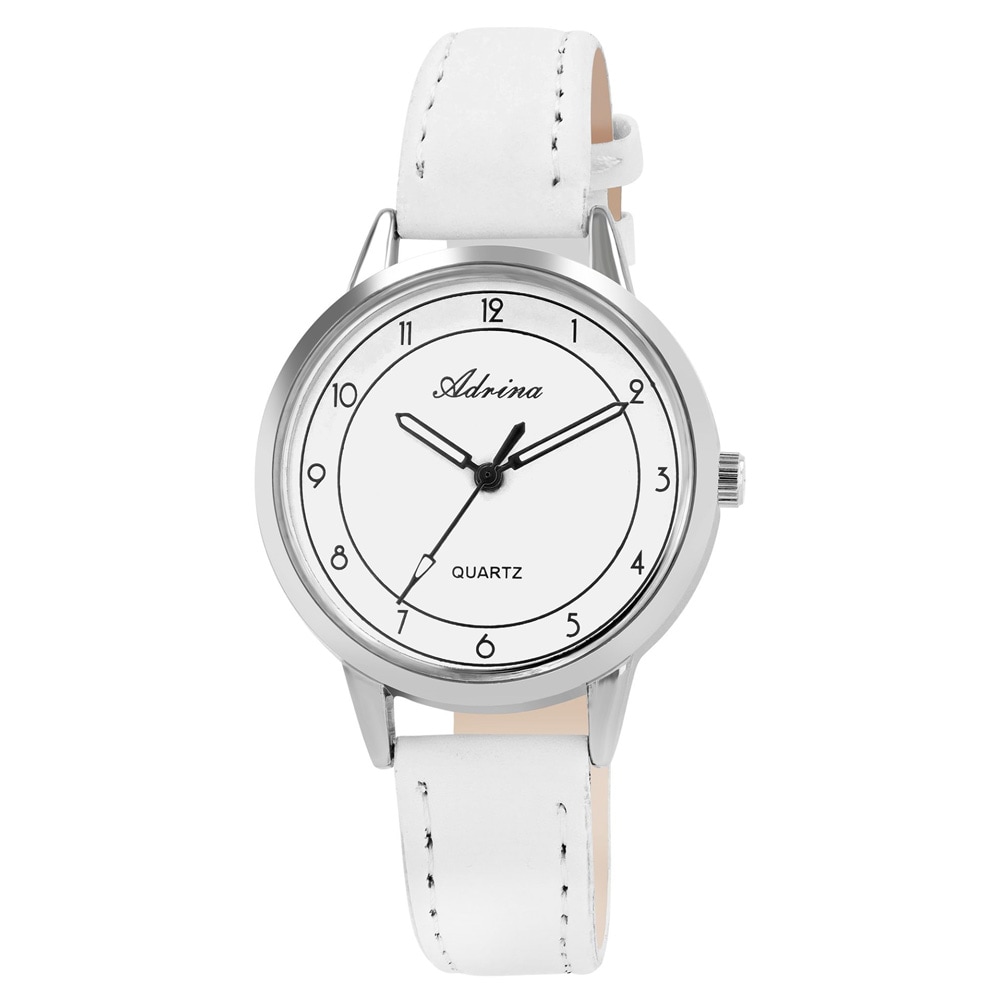 Adrina Damklocka med konstläderrem / Armbandsklocka / Armbandsur – vit