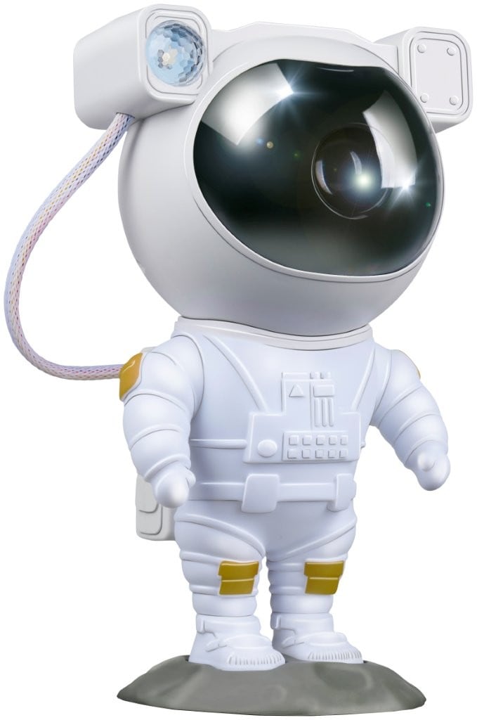Grundig astronaut stjärnprojektor / nattlampa med nebulosaeffekt / projektorlampa för barnrum och sovrum