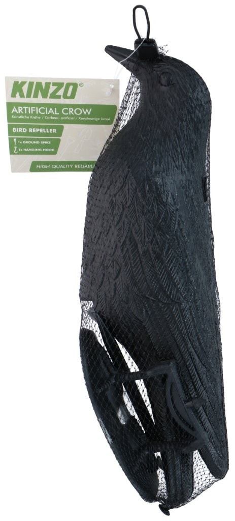 Fågelskrämma kråka 32cm / fågelskrämma trädgård / realistisk plastkråka