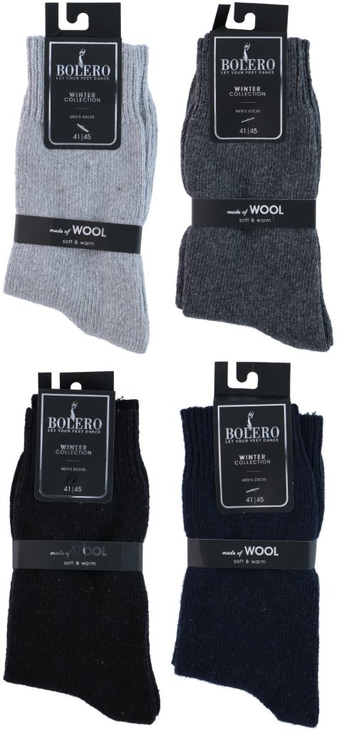 Ullsockor herr 41–45 / varma ullstrumpor 41–45 / vinterstrumpor ull - 4-pack