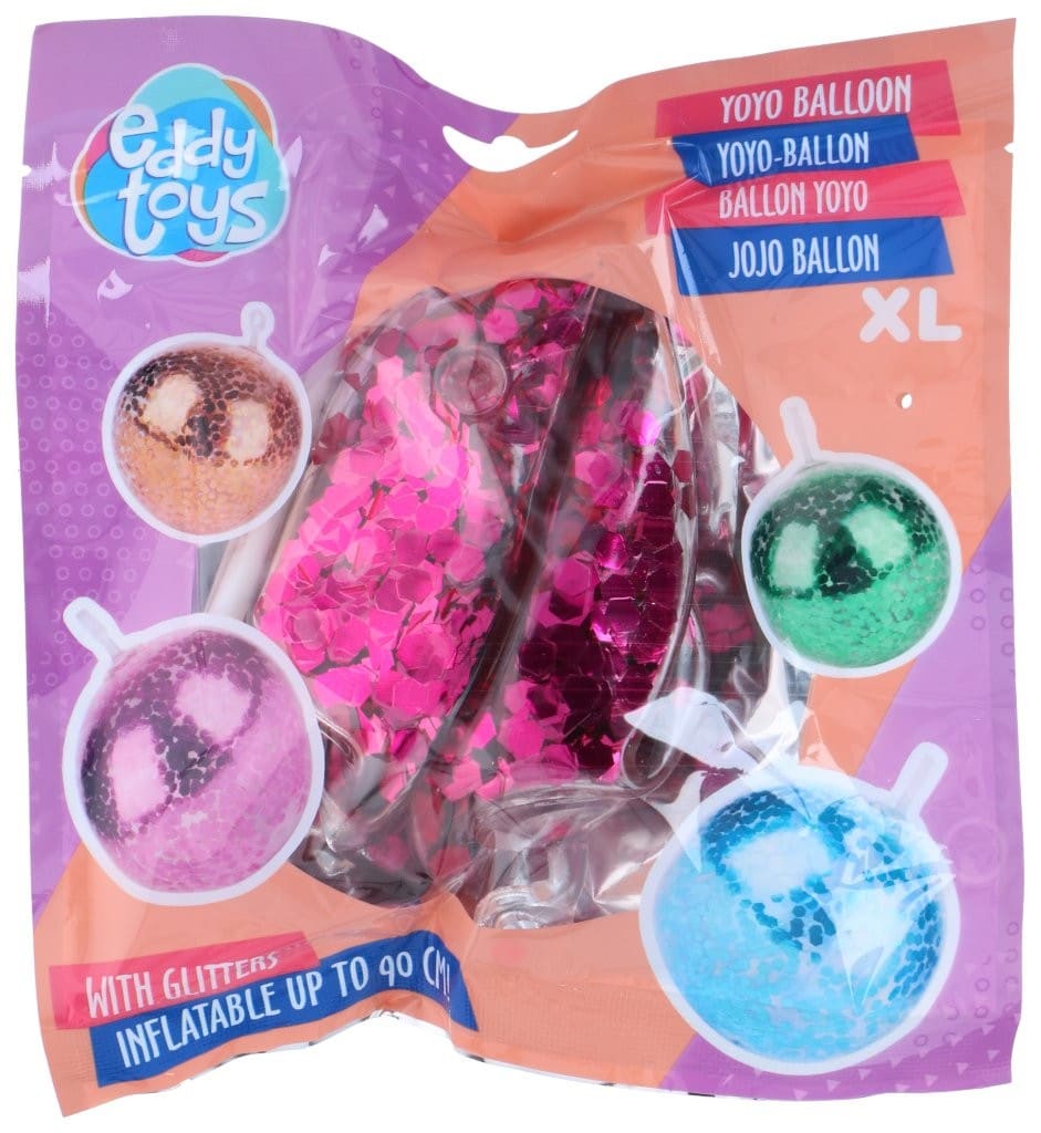 Glitterballong 90 cm / stor ballong med glitter / festballong för kalas och dekoration / dekorationsballong XL