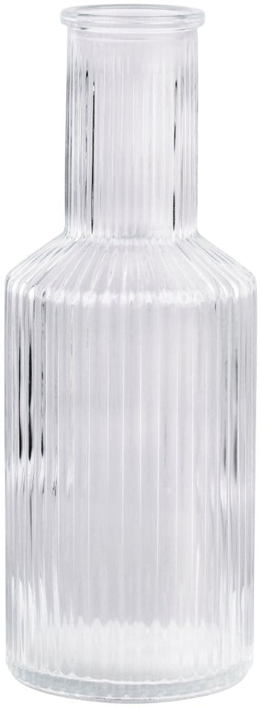 Räfflad karaff 800 ml / glaskaraff för vatten och vin / serveringskaraff för dryck / karaff för bordservering