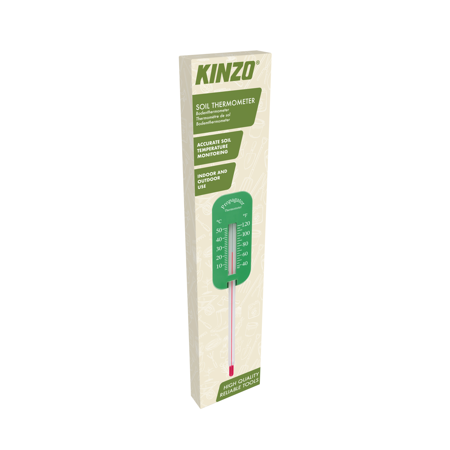 Kinzo jordtermometer för jordtemperatur / jordtermometer trädgård / marktermometer odling