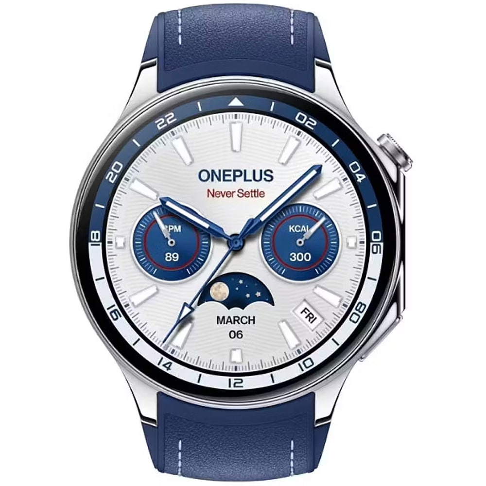 OnePlus Watch 2 / smartwatch med Wear OS / träningsklocka med GPS - Nordic Blue