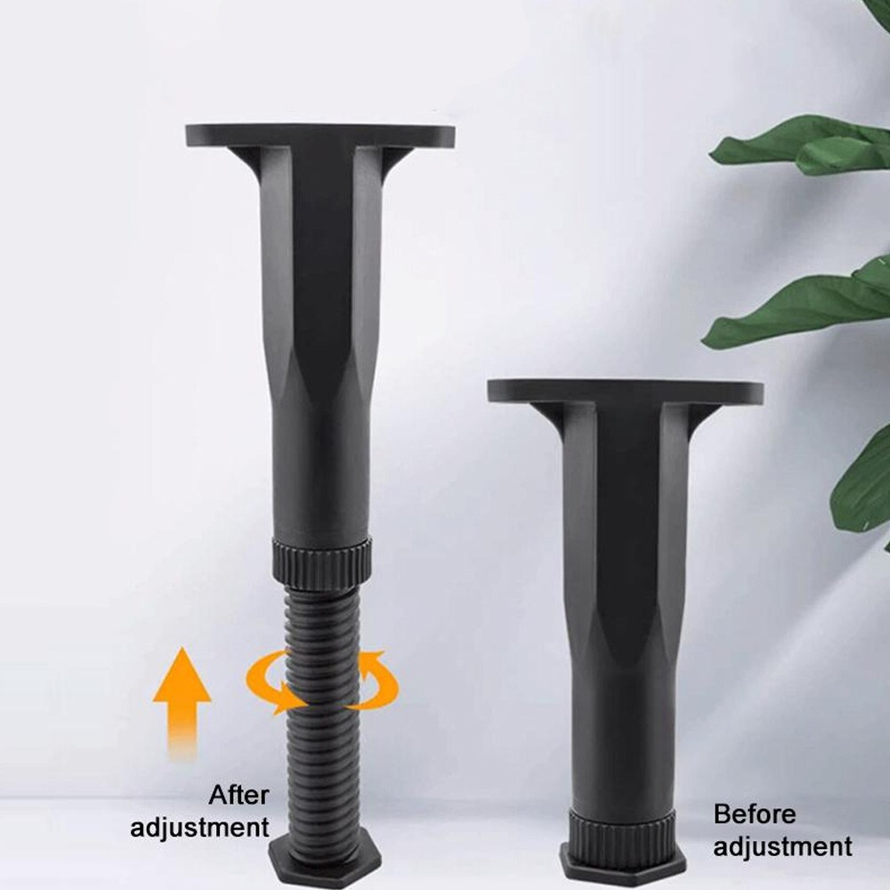 Justerbara möbelben i plast 9–16 cm 10-pack / svarta stödben / höj- och sänkbara möbelfötter