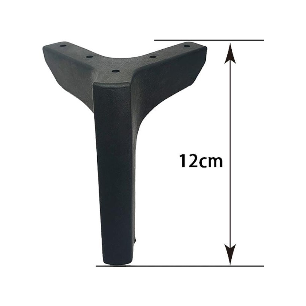 Möbelben i plast 12cm 10-pack - Svart / möbelfötter plast / stödben för möbler