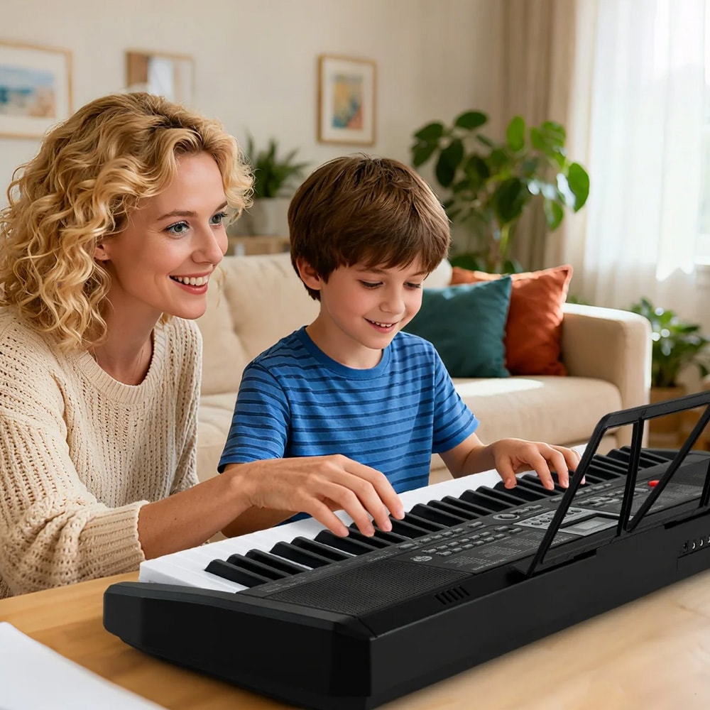 Keyboard 61 Tangenter / Elpiano för nybörjare med mikrofon och hörlurar