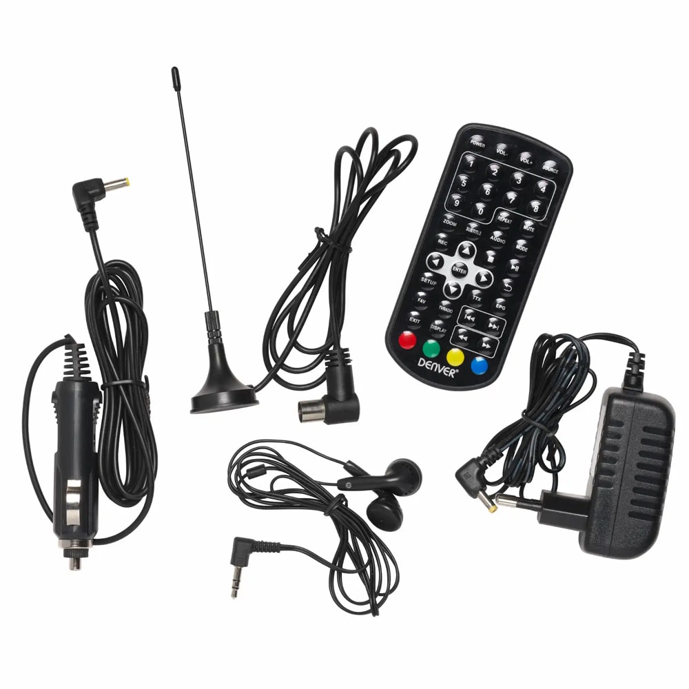 Denver 10,1" LED-TV DVB-T2:lla ja 12 V -sovittimella / akkukäyttöinen TV autoon ja matkailuun