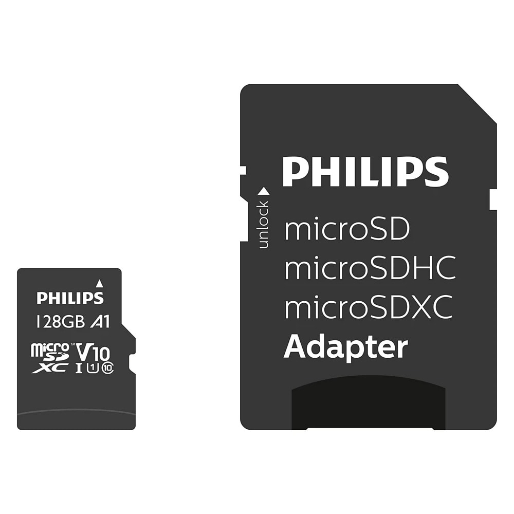 Philips 128 GB microSDXC Class 10 UHS-I U1 minneskort / microSD kort / minneskort för smartphone kamera surfplatta