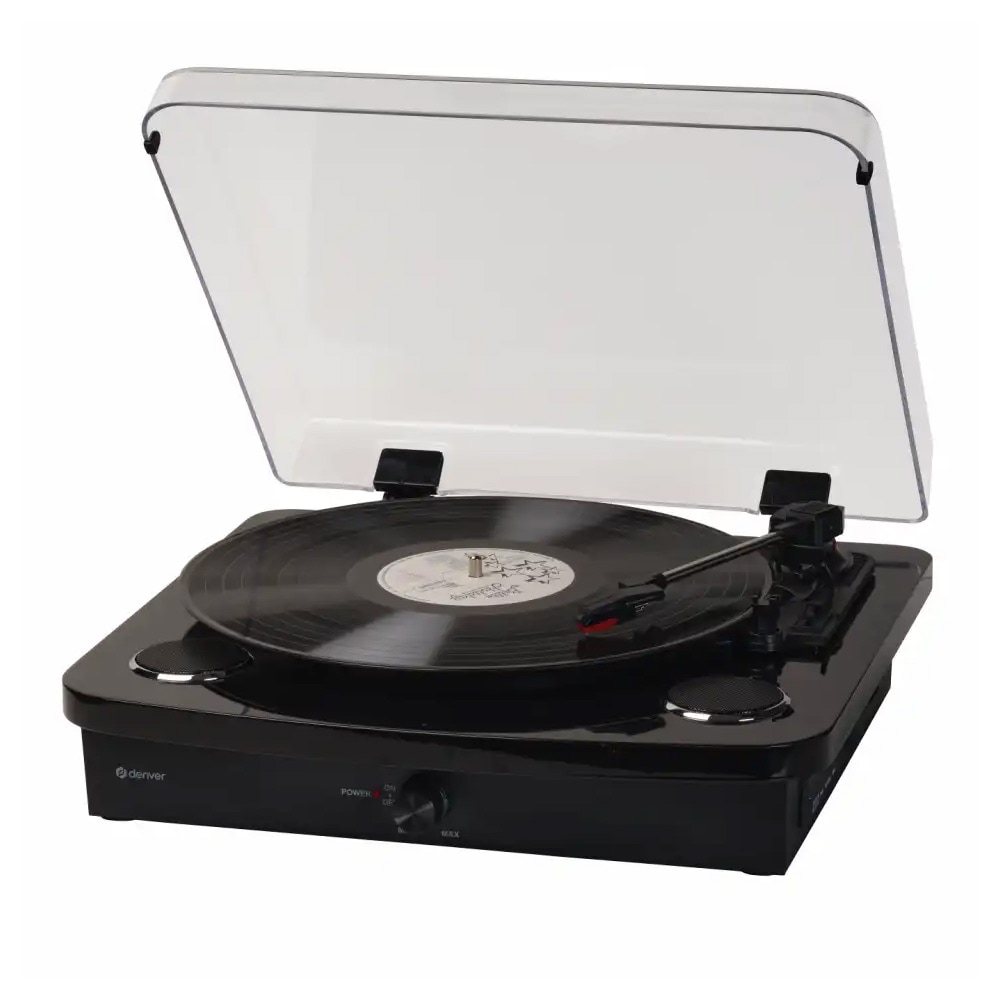 Denver Retro Skivspelare - Svart / retro vinylspelare / Bluetooth skivspelare med USB och SD