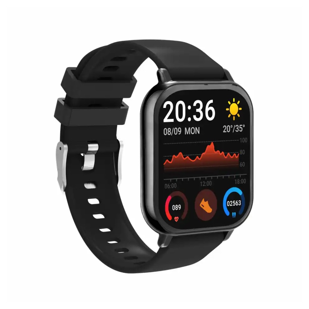 Denver Smartwatch med hälsosensorer - Svart / smartklocka med samtalsfunktion / IP65 aktivitetsklocka