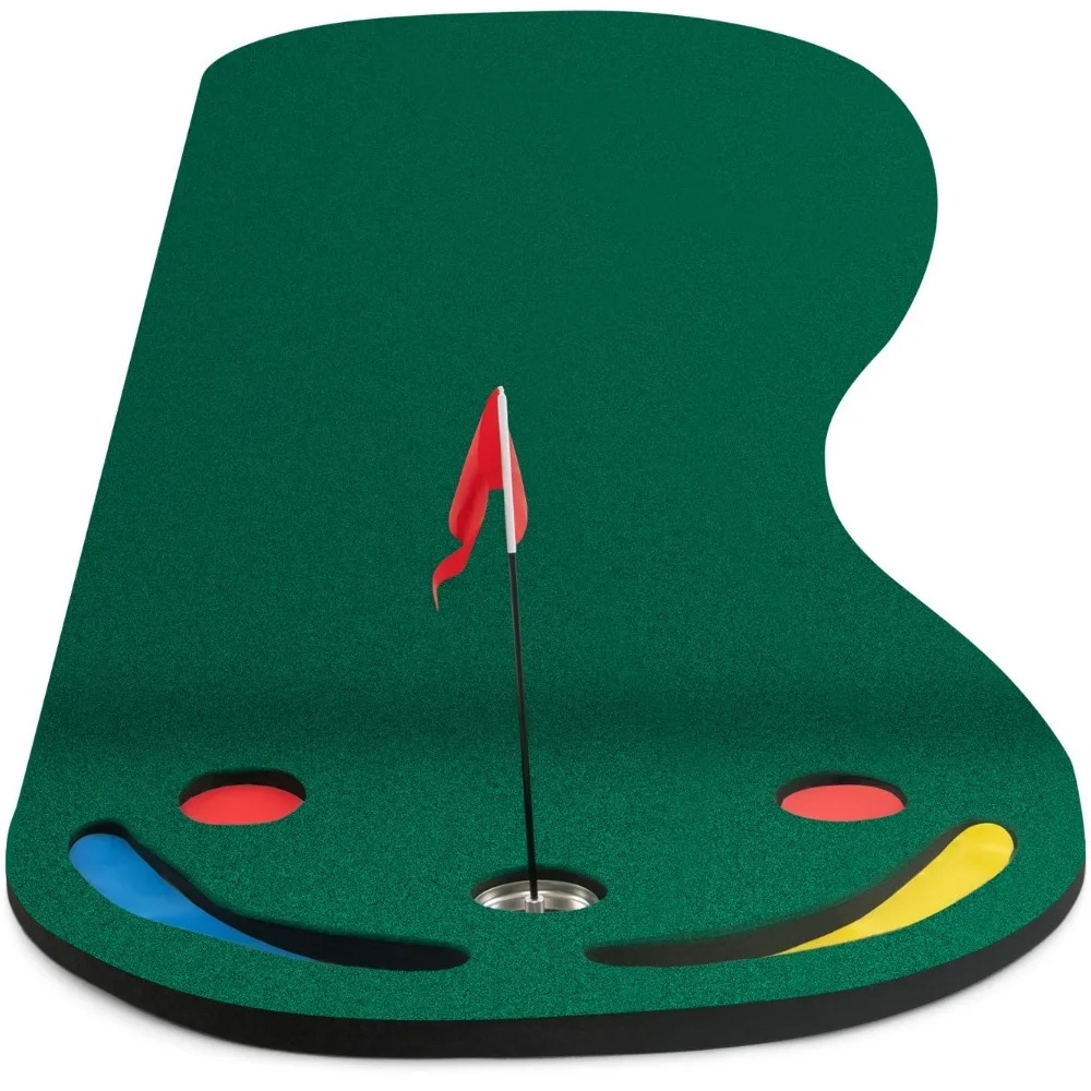 Golf Putting Green 3 m – puttingmatte med 3 hull og hinder - innendørs / utendørs bruk