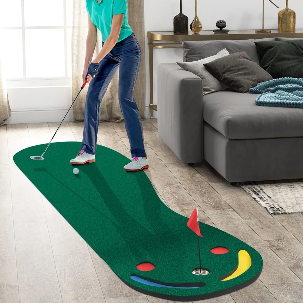 Golf Putting Green 3 m / Puttingmatta med 3 hål och hinder för inom- och utomhusbruk
