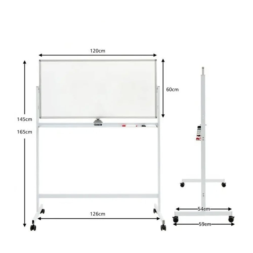 Dubbelsidig whiteboard på hjul – magnetisk skrivtavla för kontor, skola och hem