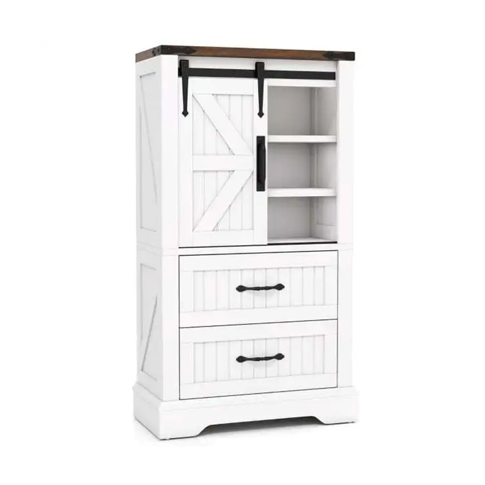 Badrumsskåp golv / golvskåp badrum / förvaringsskåp med lådor och dörr – vit/valnöt