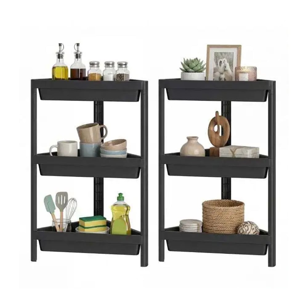 Hörnhylla 2-pack – duschhylla för hörn / badrumshylla / hörnförvaring – Svart