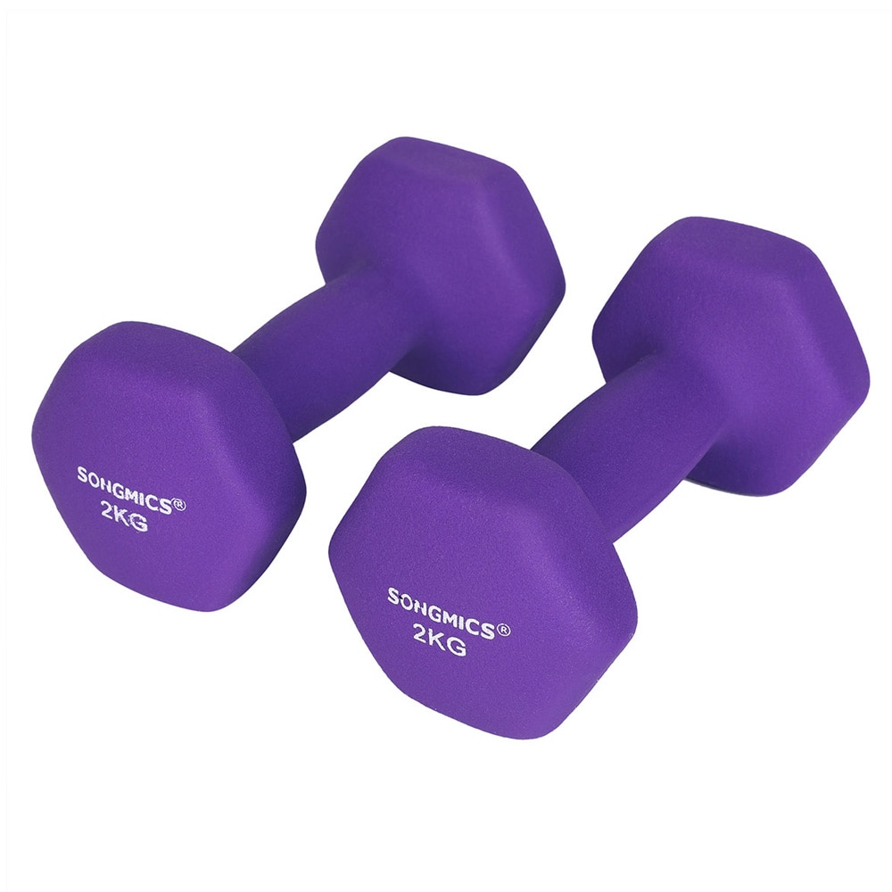 2 stk Neoprenmanualer à 2 kg / sekskantede manualer til styrketrening / manualsett til hjemmetrening
