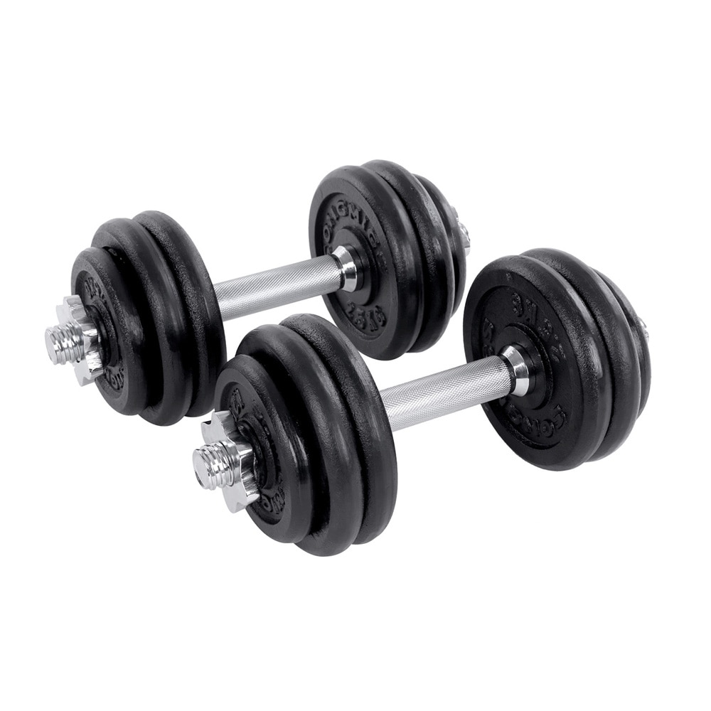 Hantlar 15 kg 2-pack justerbara / hantelset med viktskivor / styrketräning gjutjärn halkfritt grepp