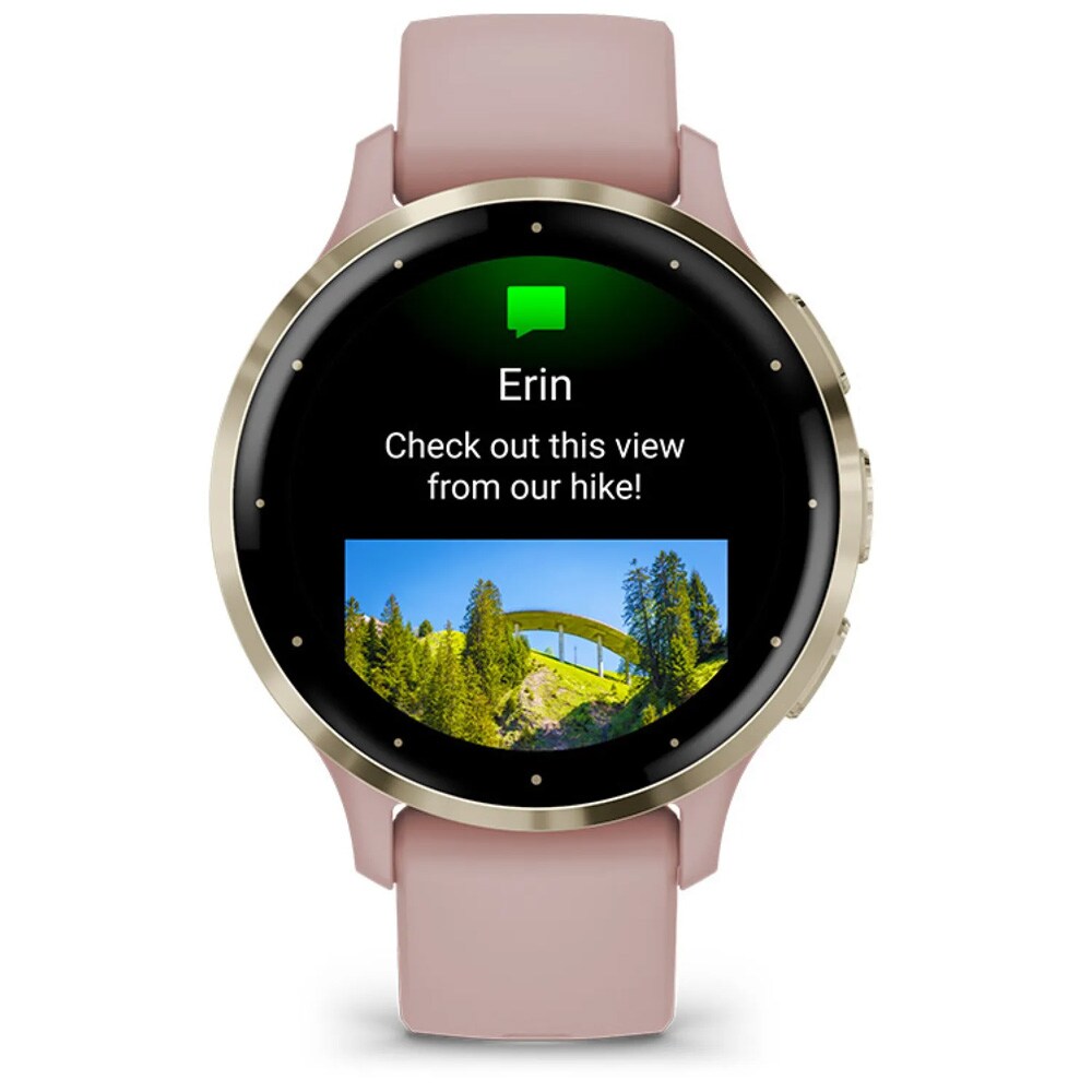 Garmin Venu 3S Smartwatch 41 mm puderrosa – träningsklocka / sportklocka / pulsklocka med pekskärm
