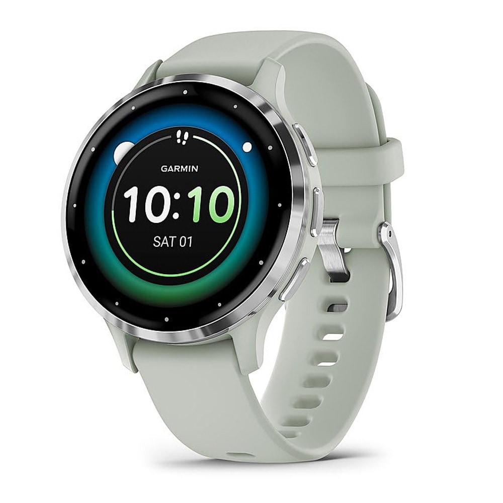 Garmin Venu 3S Smartwatch 41 mm grågrön – träningsklocka / sportklocka / pulsklocka med pekskärm