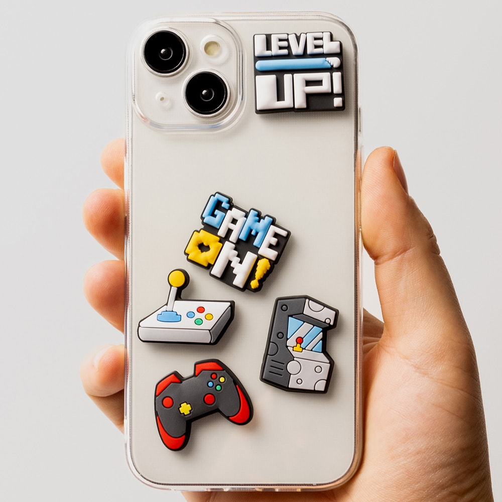 Sticker 3D GameOn 5-pack – gaming stickers / 3D-klistermärken för mobilskal och laptop