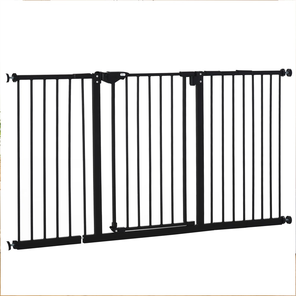 Turvaportti lemmikeille 74–147,5 cm / metallinen koiraportti / säädettävä portti / automaattinen sulkeutuminen