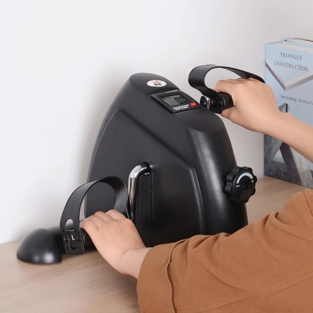Pedaltrener for armer og ben / kompakt minisykkel med LCD-display og justerbar motstand
