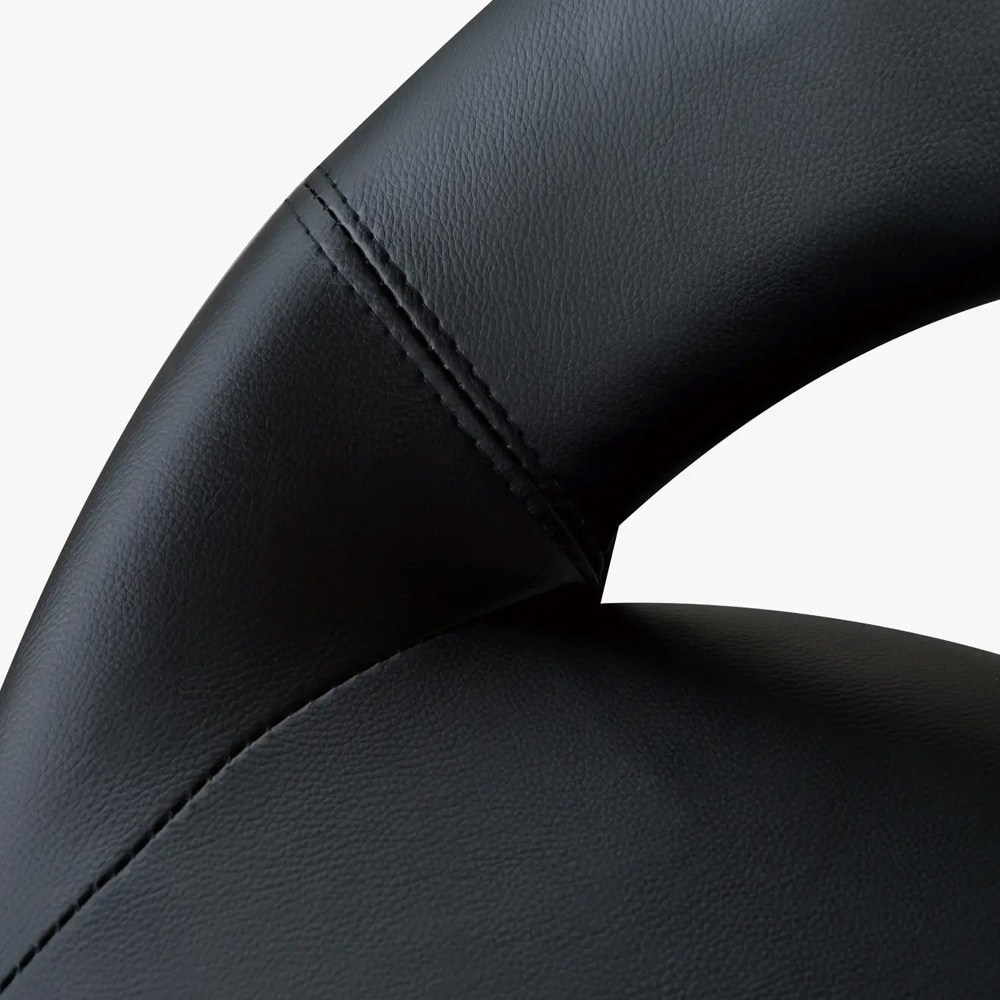 Höj- och sänkbar arbetspall / rullpall med ryggstöd / ergonomisk kontorspall / snurrbar stol - Svart