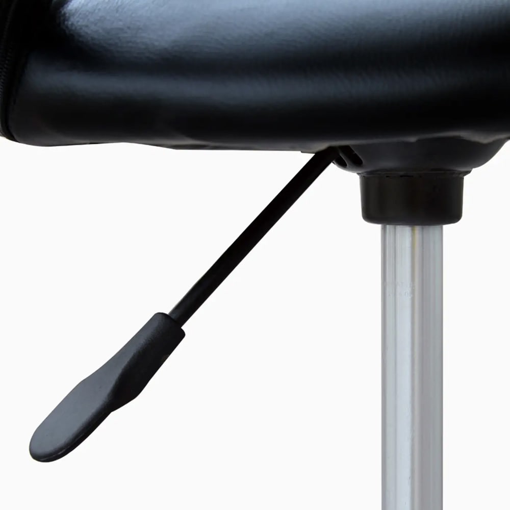 Höj- och sänkbar arbetspall / rullpall med ryggstöd / ergonomisk kontorspall / snurrbar stol - Svart