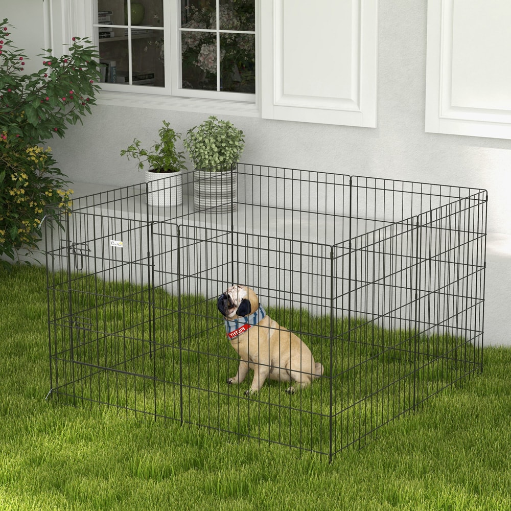 Lekhage för husdjur / valphage i metall / hundhage med dörr / flexibel djurhage för inom- och utomhusbruk