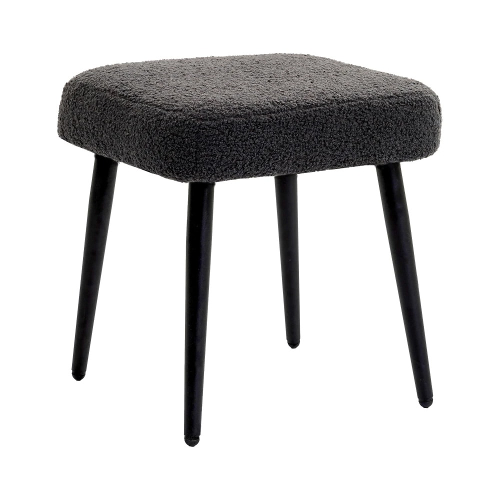 Sittpuff / fotpall / pall i cashmere-look med stålben 42x42x44cm - Grå