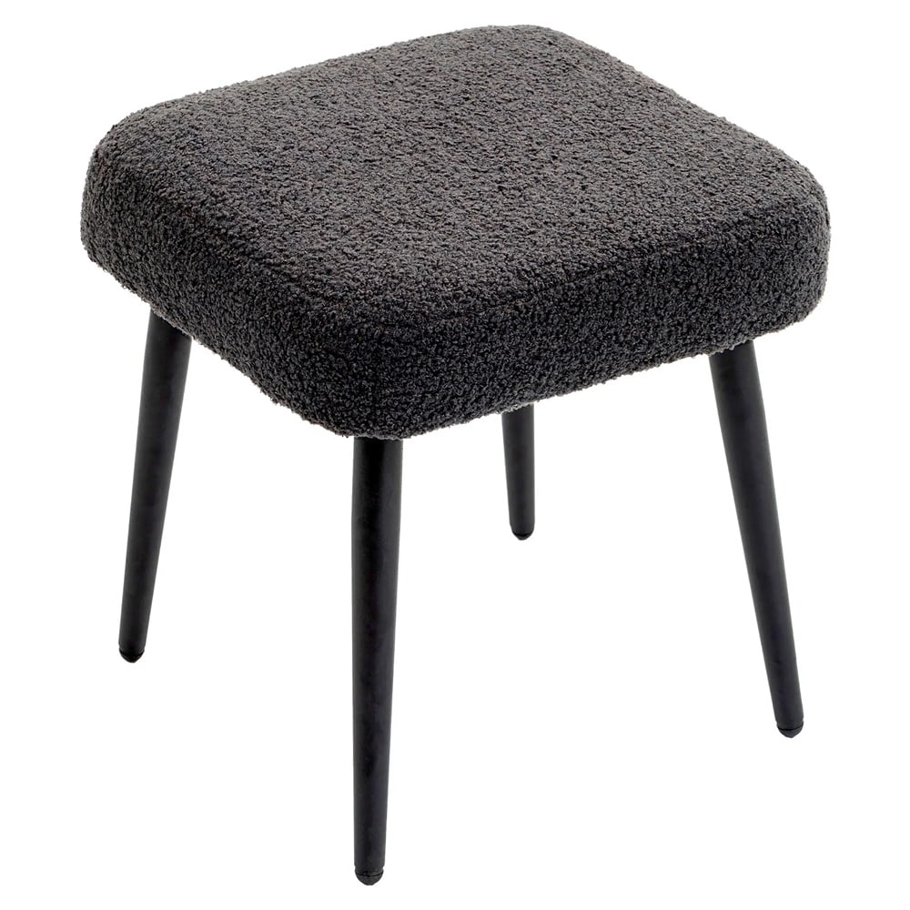 Sittpuff / fotpall / pall i cashmere-look med stålben 42x42x44cm - Grå