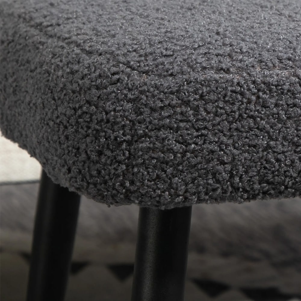 Sittpuff / fotpall / pall i cashmere-look med stålben 42x42x44cm - Grå