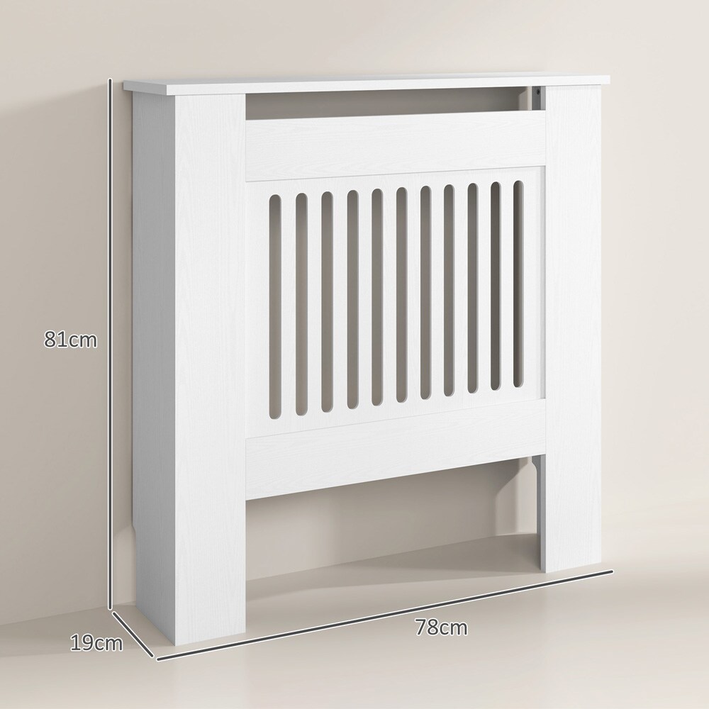 Elementskydd - vitt radiatorskydd 79x19x81cm med hylla