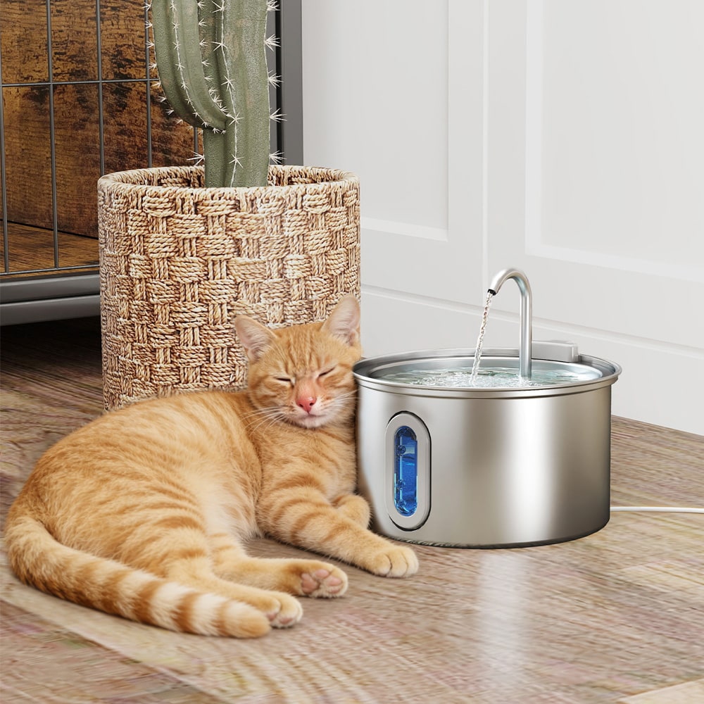 Dricksfontän för husdjur 2,5 L - vattenfontän / kattfontän / djurfontän / vattenautomat för katt och hund