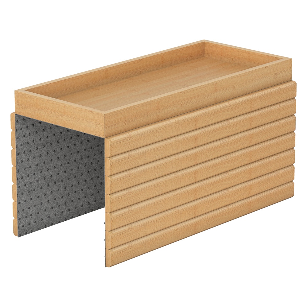 Armstödsbricka bambu för soffa / soffbricka för dryck och snacks / hoprullbar bricka med halkskydd