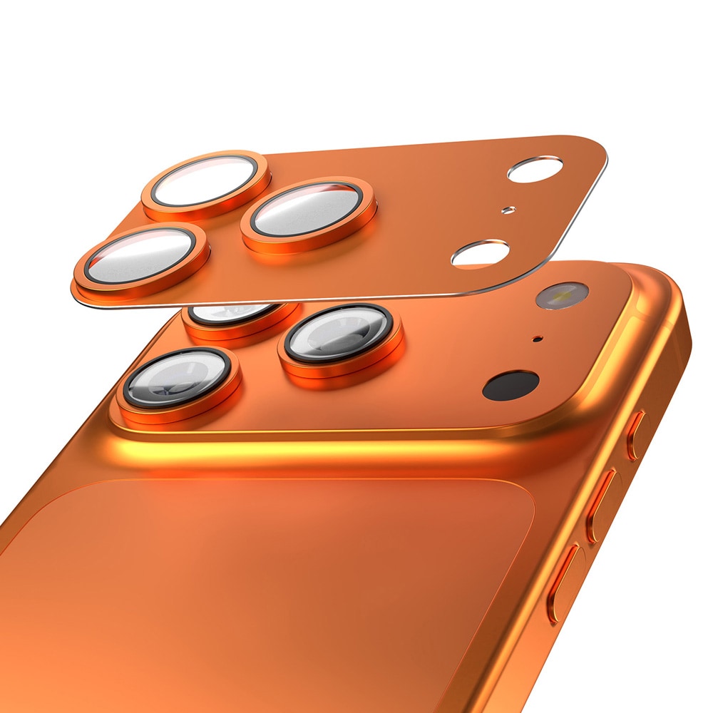 Etteri kameraskydd till iPhone 17 Pro - Orange / kameralinsskydd aluminium / linsskydd 9H glas